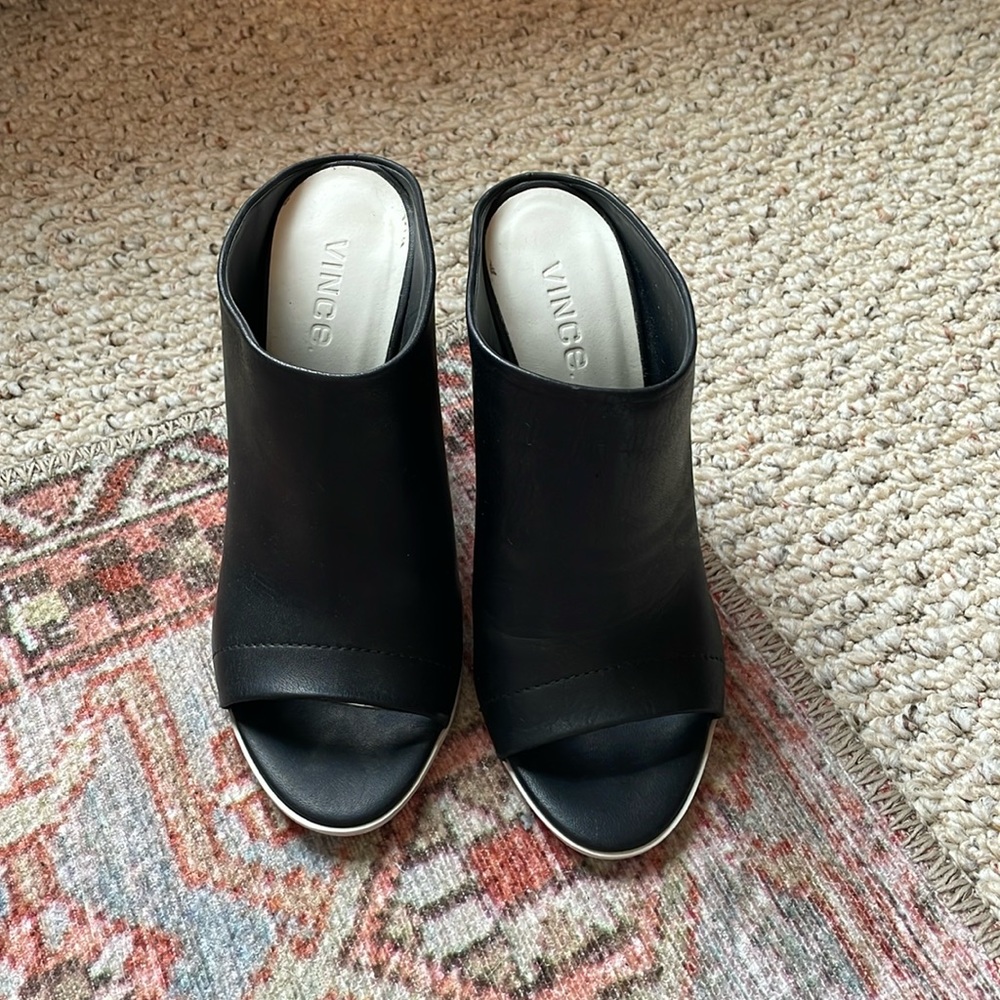 Vince wood block heel